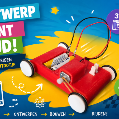 Ontwerp, Print en Rijd. Maak je eigen motor autootje!