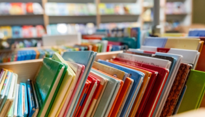 De afbeelding toont een rijtje boeken